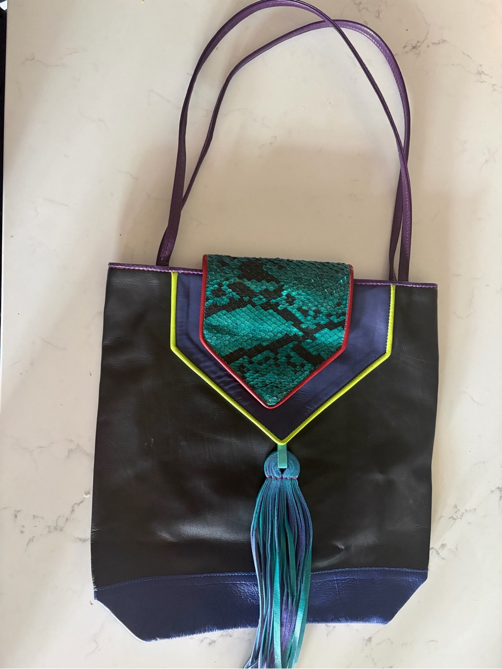 VINTAGE 80s RUBY FIRECAT WESTERN LEATHER BAG